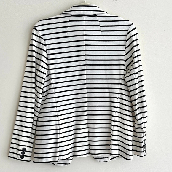 Old Navy Black and White Striped Casual Blazer, Stretchy Suit Jacket, Small - Picture 14 of 16